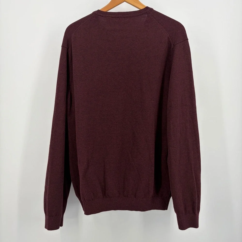 Van Heusen V-Neck Sweater Mens XXL 2 Pack Green Burgundy Cotton Blend NEW